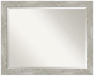 Amanti Art Framed Vanity Mirror | Bathroom Mirrors for Wall | Dove Greywash Narrow Mirror | Wall Mounted Mirror | Medium Mirror | 25.50 x 31.50