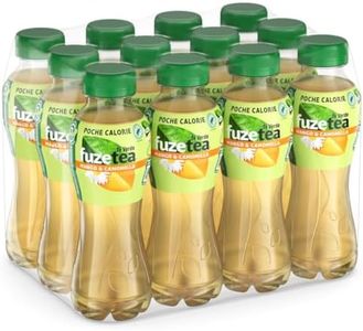 Fuze Tea, Bevanda Rinfrescante Analcolica di Té al Gusto Mango e Camomilla, con Zuccheri ed Edulcorante - 1 Confezione da 12 Bottiglie da 400 ml