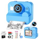 Kids Camera Instant Print - 1080P Camera for Kids with Printing Photo Paper, Toddler Digital Camera for 3 4 5 6 7 8 9 10 Years Old, Christmas Birthday Toys Gifts for Boys Girls Aged 3-12