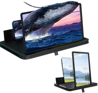 Mobile Phone Magnifier Screen, 3D HD Magnifying Projector Screen Enlarger for Movies, Videos and Gaming, Foldable Phone Stand with Screen Amplifier, Compatible with All Smartphones (Black A, 14inch)