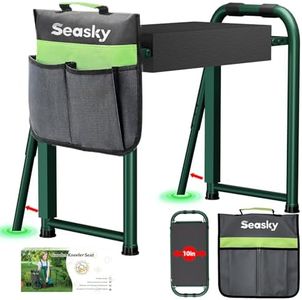 seasky Foldable Garden Kneeler and Seat, Anti-Tipping Gardening Bench Widened Thick Soft Kneeling Pad, Heavy Duty Gardening Stool with Tool Bag,Gardening Gift for Women