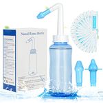 URAQT Neti Pot, Nasal Rinse Kit Nose Wash Cleaner, 300ml Sinus Rinse Bottle with 40 Nasal Wash Salt Packets, Pressure Rinse Nasal Irrigation for Adult and Kid BPA Free