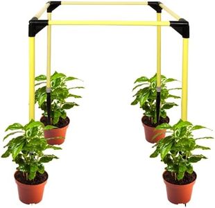 Invelligen Garden Plant Support (3 by 2 by 2 Feet | Yellow) Trellis for Balcony Privacy with Creeper Support Plant Support Poles and Stakes Pack of 1