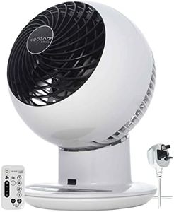 Iris Ohyama Woozoo Table Fan, 30㎡, Desk Fan, White, 5 Speeds, Remote Control, Silent, Quiet, Multidirection Oscillation, For Bedroom, Living Room, Air Circulator, Small, Cooling, Powerful, PCF-SC15T