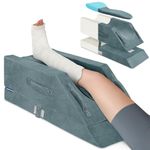 KingPavonini 4 Height-Adjustable Leg Elevation Pillows for After Surgery with Ergonomic Curve, Memory Foam Wedge Pillow for Legs Swelling and Pain Relief, Knee Replacement Recovery Aids (Single Leg)