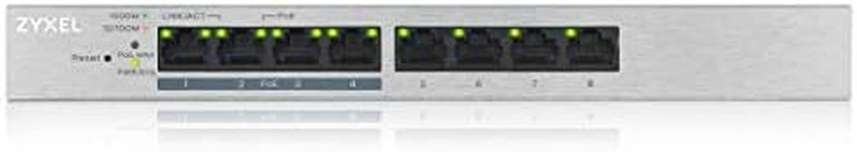 Zyxel Gigabit Switch de 8 puertos PoE+ - web configurable, con 60 vatios [GS1200-8HPv2]