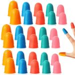 30 Pieces Rubber Finger Tips Guard Silicone Hot Glue Gun Finger Caps Reusable Office Cover Finger Pads for Sewing Money Counting Collating Writing Sorting Task Hot Glue Sport Games Office Supplies