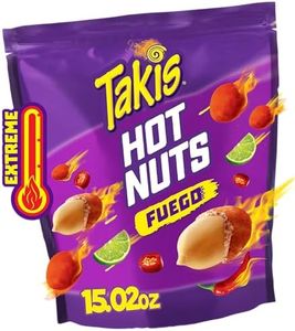 Takis Fuego Hot Nuts 15.02 oz Sharing Size Resealable Bag, Hot Chili Pepper & Lime Flavored Extreme Spicy Double-Crunch Peanuts