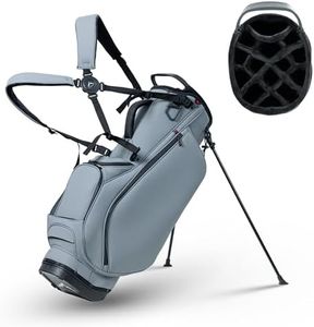 uniHimal Premier 14-Way Golf Stand Bag, Lightweight Leather Classic Gray