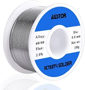 AUSTOR 60-40 Tin Lead Rosin Core Solder Wire for Electrical Soldering (100g, 0.8mm)