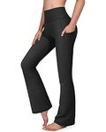 G4Free Black Pants for Women with Pockets Workout Bootcut Pant Casual Work Pants (Black, M)