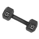 Amazon Brand - Symactive Cast Iron Solid Hex Dumbbell, Set of 1, 15 Kg