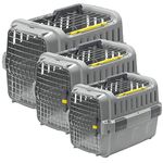 CAT CENTRE Pet Transporter Kitten Dog Sturdy Carrier Crate Two-Door Travel Basket Box 3 Sizes