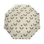 ALAZA Panda Folding Umbrella Rain Sun Compact Automatic Umbrella Sunblock Windproof for Women Men Girls Boys