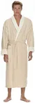 Boca Terry Mens Plush Robe, Big & Tall Bathrobe for Men, Warm Luxury Microfiber Robe - XXL, Eggshell