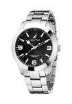 Nautica Men's Pacific Beach Stainless Steel Bracelet and Black Silicone Strap Watch (Model: NAPPBF205), Silver/Black, Modern