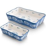 Wisenvoy Baking Dish Casserole Dish Ceramic Lasagna Pan 2-Pcs Bakeware Sets Baking Dishes Baking Set Baking Dish Set