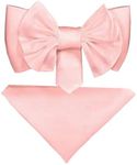 Vittorio Farina XL Solid Bow Tie & Pocket Square Set (Pink)