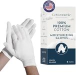 Gaxcoo Cottonnerie X-Large 8 Pairs Cotton Moisturizing Gloves for Dry Hands & Eczema, Overnight Lotion & Spa Treatment for Women & Men, Reusable, Free Washing Bag