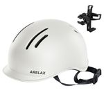 ARELAX Bike Helmet, ABS Ultra-Lightweight Bicycle Helmet with Light & Cup Holder & 2 Sets of Liner - Safety Certified for Bicycle Skateboard Road Bike Skating Roller Helmet for Adult Men Women