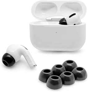 Eartune Fidelity UF-A Premium Memory Foam Tips for AirPods Pro (1st Gen & 2nd Gen) - Fits in Charging Case, Stays in Your Ears, Superb Sound Isolation, and Built-in Waxguard - Assorted S/M/L, [Black]