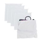 Dcluttr dust bags for handbags | Pack of 5 Odour resistant cotton handbag covers for storage | Dust cover storage bags for Handbags, Purses, Shoe Boots | Travel Storage Pouch with drawstring closure