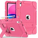 Grifobes Case for iPad 10th Generation 2022(10.9 inch), Heavy Duty Military Grade Shockproof Rugged 10.9" Cover with Built-in Stand/Pencil Holder for i Pad 10 Gen for Kids Girls Women (Pink)