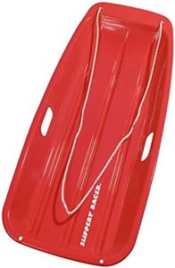 Slippery Racer Downhill Sprinter Flexible Kids Toddler Plastic Cold-Resistant Toboggan Snow Sled with Pull Rope and Handles -35 Inch (RED)