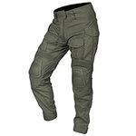 IDOGEAR G3 Combat Pants with Knee Pads Multi-camo Pants for Men Outdoor Airsoft Paintball Camo Tactical Trousers (Ranger Green,32W x 32L)