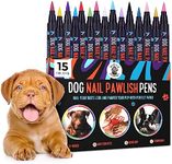 Dog Nail Polish Pens Quick Dry 15 Colors - Pet Nail Polish for Dogs or Cats, Easy Application Dog Safe Nail Polish, Fast Dry Dog Polish - Great Girl Dog Accessories, or a Puppy Nail Pawlish Set