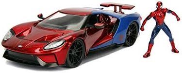 Jada 1:24 Diecast 2017 Ford GT with Spider-Man Figure,Red/Blue