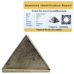 Certified Pyrite Pyramid - 2" Inch Crystal Pyramid for Positive Energy, Vastu, Reiki, Feng Shui and Chakra Healing Energy Balancing