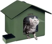 Rest-Eazzzy Outdoor Cat House, Feral Cat House Insulated with Mat and Clip, Weatherproof and Insulated, Cat Beds for Cats Kittens Puppies, Never Blow Away