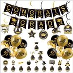 1 Set of Graduation Season School Reunion Party Decorations, Flag Pulling Balloon Cake, Plaque Insertion Spiral Decorations (33pcs)