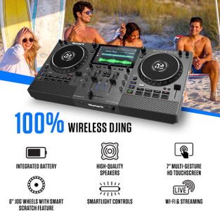 Numark Mixstream Pro Go DJ Controller – Portable Standalone Mixer