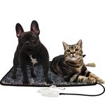 Heated Dog Bed Dog Heating Pad Indoor,Outdoor Heated Cat Pad,Pet Bed,Dog Pad Mat,Electric Heating Pad Waterproof Adjustable Warming Bed with Chew Resistant