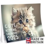 Kittens Calendar 2025-2025 Calendar UK - Cat Calendar 2025 - A3 Month to View Ideal for Cat Lovers - Christmas Stocking Filler Gift or Present