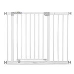 Hauck Baby Gate for Doors & Stairs Open N Stop inclusive 21 cm Extension, Child Stair Gate for Widths 96 to 101 cm, Stair Gate Pressure Fit - No Screws, One-Handed Opening to Both Sides, Metal, White