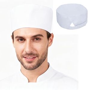 Yloxuf Unisex Chef Hats Adjustable Professional Chef Hats, Breathable Stylish Kitchen Caps for Men and Women White
