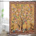 WC WAH CHUN Bohemian Bathroom Curtain Colorful Boho Floral Print Beautiful Bright Polyester Fabric Cloth Shower Curtain for Bathroom Decoration, 72"x72" (Tape G)