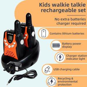 Retevis Kids Walkie Talkies, Orange – RT602 Two-Way Radios