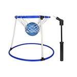 Fitfix Pool Basketball Goal Net for Kids, Floating Water Basketball Game Net for Swimming Pool for Kids & Adults - Blue & White (Small)