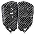 kwmobile Car Key Cover Compatible with VW Golf 8 3 Button Car Key - Hard Case - Carbon Black