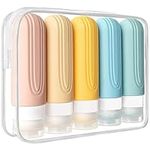 CHEODIN Travel Bottles for Toiletries, 5 Pack TSA Approved Travel Size Containers, 3oz Leak Proof Refillable Travel Accessories for Shampoo Conditioner, BPA Free Travel Bottles with Toiletry Bag