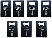 Syiomlis Bottle Opener, Groomsmen Bottle Opener 7 Pack, Credit Card Size Beer Bottle Opener Cap for Wedding Party Groomsmen Bridesmaid Gifts,Party Home Kitchen Bar Restaurant (best man)