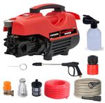 Crown High Pressure Washer, Car Washer, 2300 Watts Motor, 220 Bars, 12L/Min Flow Rate, 8 Meters Outlet Hose, Portable, Car, Bike & Home Cleaning, Red