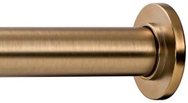 Ivilon Tension Curtain Rod - Spring Tension Rod for Small Windows or Shower, 16 to 24 Inch. Warm Gold