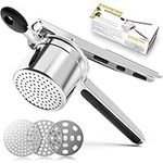 Potato Ricer,Ricer,Potato Masher Stainless Steel with 3 Interchangeable Fineness Discs,Spaetzle Maker Creates Smooth Creamy Mashed Potato,Vegetables and Baby Food.