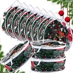 Zhengmy Christmas Clear Wreath Storage Bags Xmas Container with Dual Zippers and Handles Case for Seasonal Holiday Garland (30 Inch, 10 Pcs)