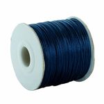 80 Yards 1.5mm DarkBlue Rattail Satin Nylon Trim Silk Cord Beading String Chinese Knotting Cord Macrame Thread Cord for Necklace Bracelet Braided Jewelry Making